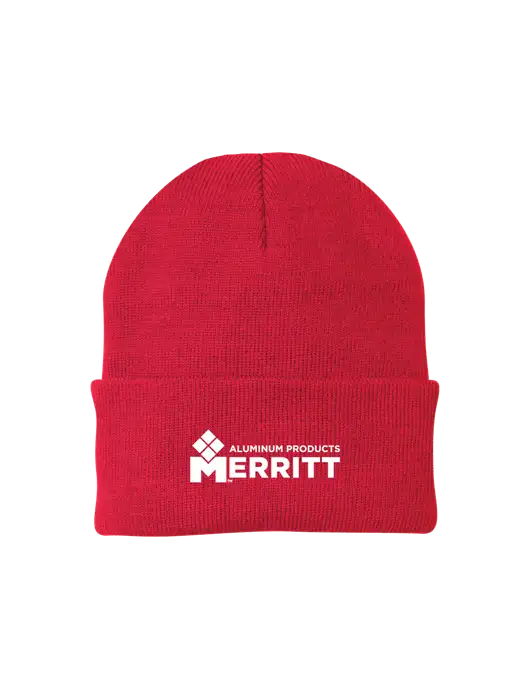 Red Knit Cap w/Merritt Products Logo