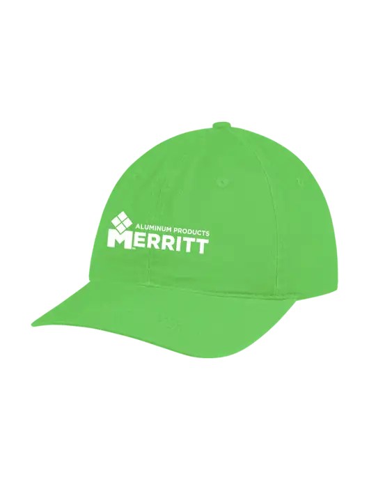 Garment Washed Unstructured Twill Light Green Cap w/Merritt Products Logo