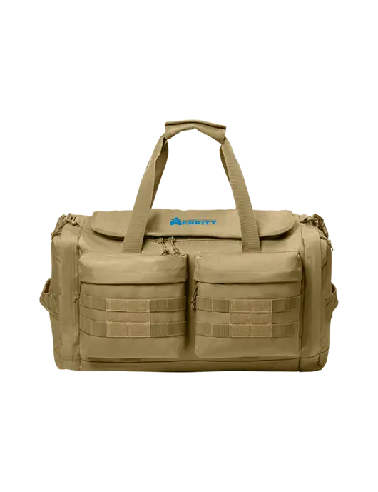 CornerStone Dark Tan Tactical Duffel w/Merritt Products Logo