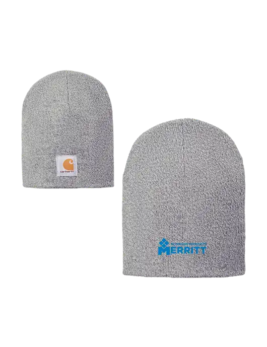 Carhartt Light Grey Heather Acrylic Knit Hat w/Merritt Products Logo