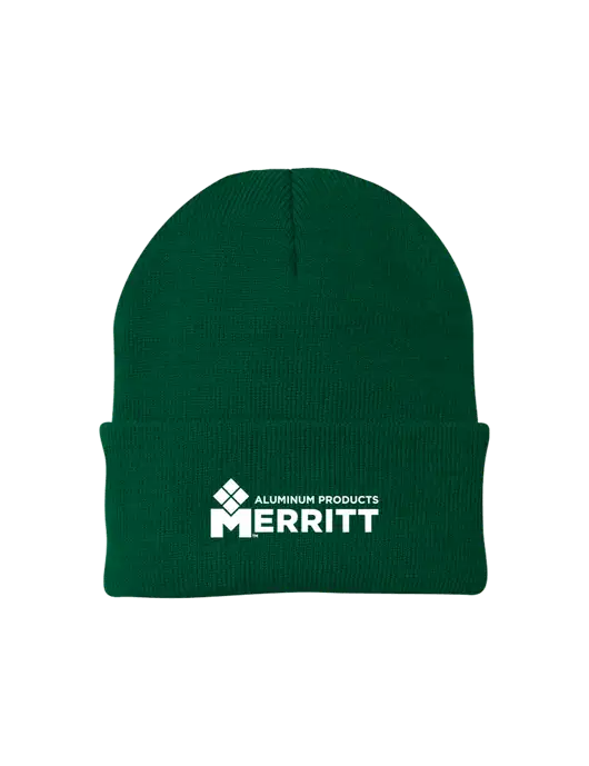 Dark Green Knit Cap w/Merritt Products Logo