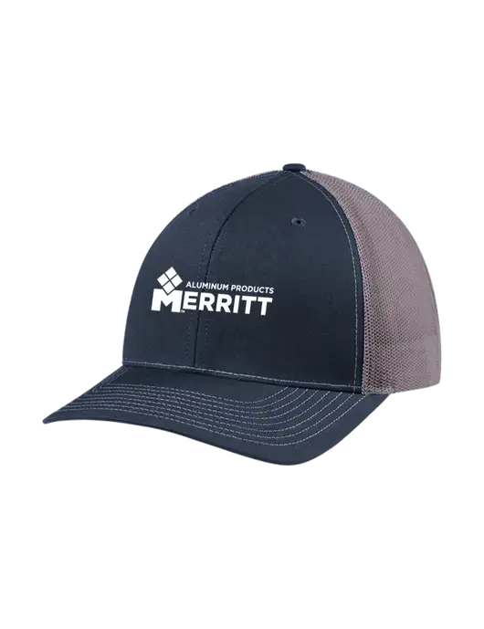 Richardson Adjustable Snapback Original 112 Trucker Cap Navy w/Charcoal Mesh w/Merritt Products Logo