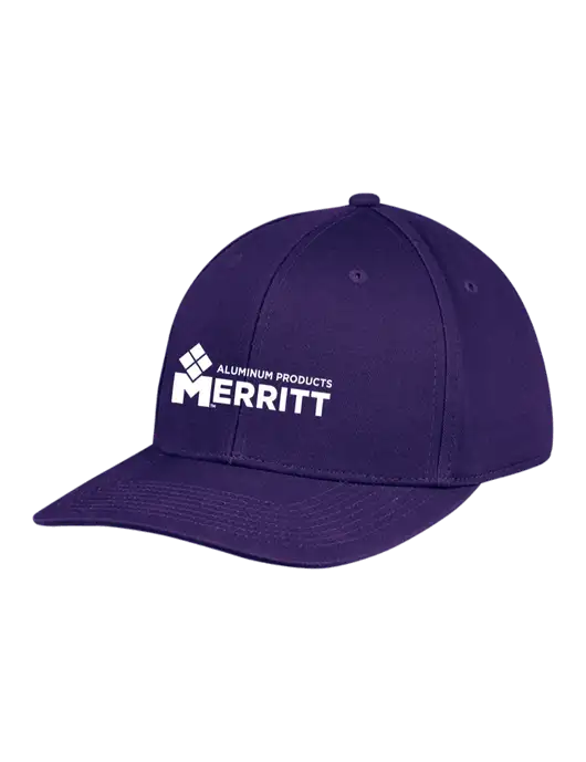 Premium Modern Structured Twill Purple Snapback Cap w/Merritt Products Logo