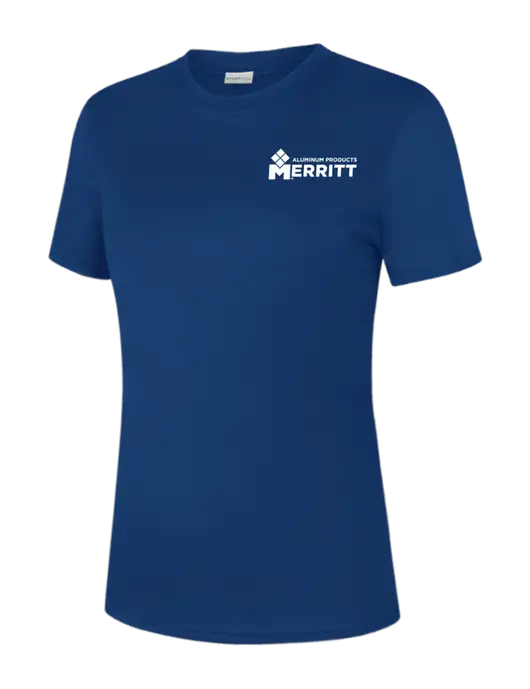 Womens Royal PosiCharge Competitor Tee w/Merritt Products Logo