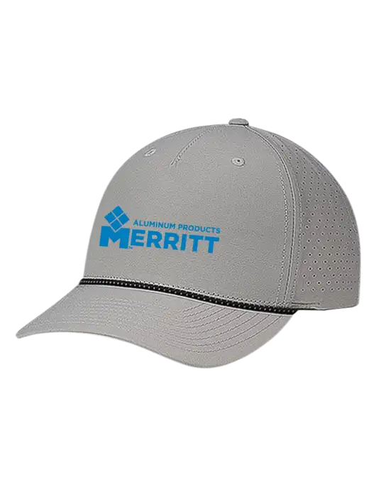 Richardson Laser Perf Performance Light Grey/Black-Grey Rope Cap w/Merritt Products Logo