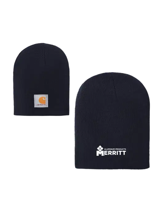 Carhartt Dark Navy Acrylic Knit Hat w/Merritt Products Logo