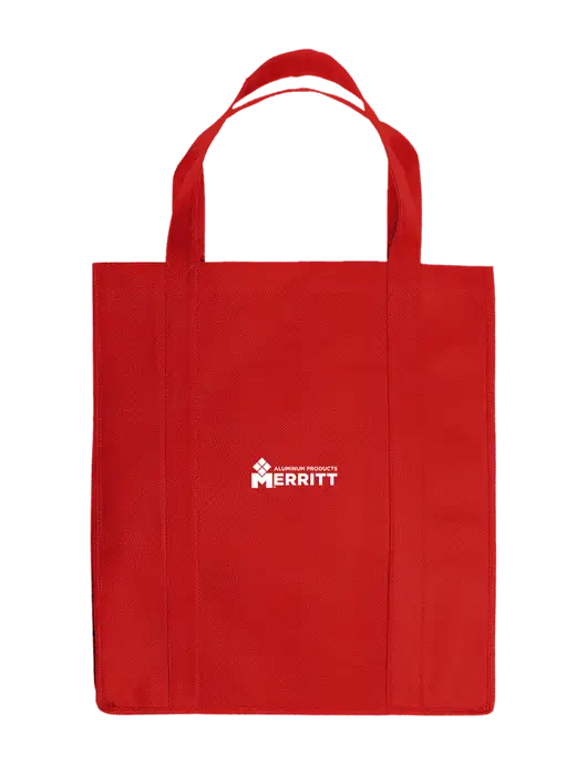 Eco Reusable Jumbo Red Shopping Bag w/Merritt Products Logo