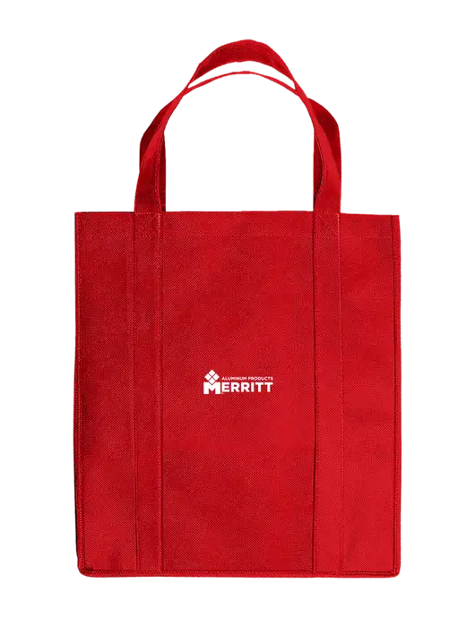 Eco Reusable Jumbo Red Shopping Bag w/Merritt Products Logo