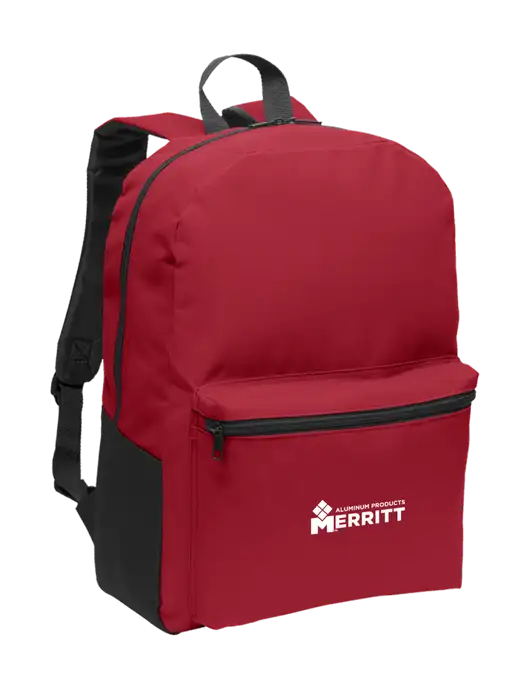 Casual Red Lightweight Laptop Backpack w/Merritt Products Logo