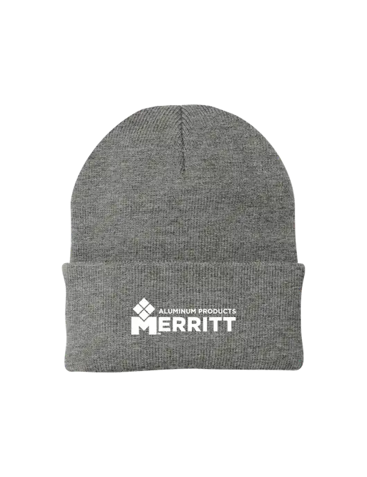 Medium Grey Heather Knit Cap w/Merritt Products Logo