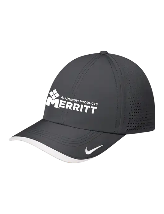 Nike Dark Grey/White Dri-FIT Perforated Performance Cap w/Merritt Products Logo