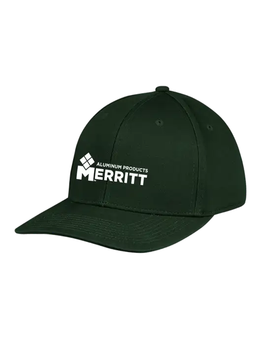Premium Modern Structured Twill Dark Green Snapback Cap w/Merritt Products Logo