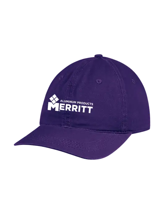 Garment Washed Unstructured Twill Purple Cap w/Merritt Products Logo