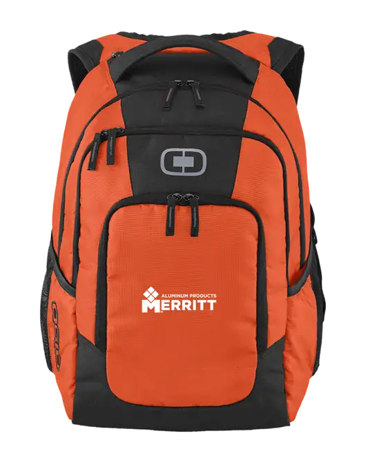 OGIO Orange Logan Laptop Backpack
 w/Merritt Products Logo