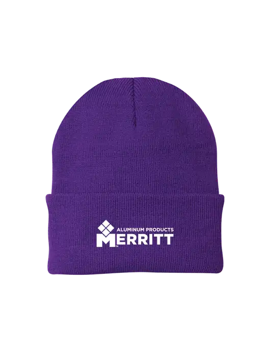 Purple Knit Cap w/Merritt Products Logo