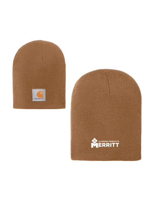 Carhartt Light Brown Acrylic Knit Hat w/Merritt Products Logo