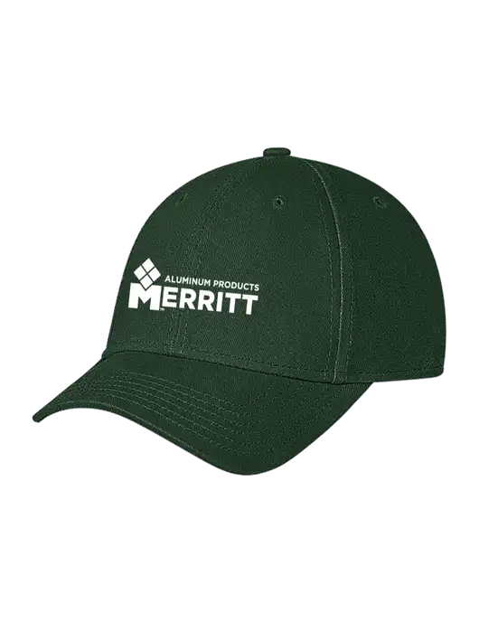 Dark Green Structured Soft Snap Closure Hook & Loop Cap w/Merritt Products Logo