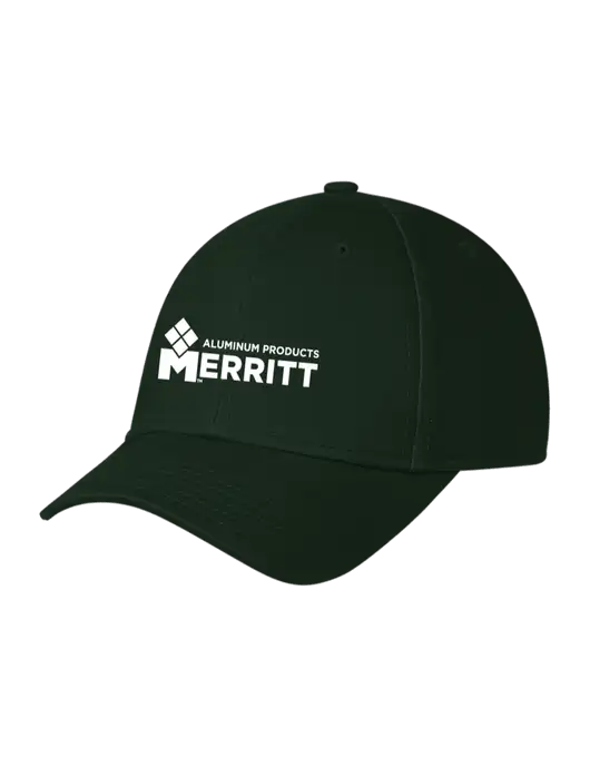 Dark Green Structured Cap Hook & Loop w/Merritt Products Logo