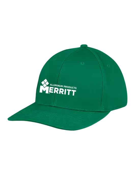Premium Modern Structured Twill Kelly Green Snapback Cap w/Merritt Products Logo