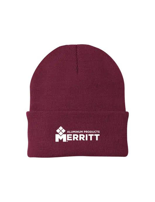 Maroon Knit Cap w/Merritt Products Logo
