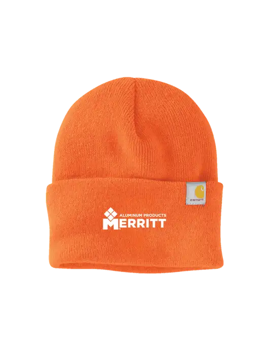 Carhartt Orange Watch Cap 2.0 w/Merritt Products Logo