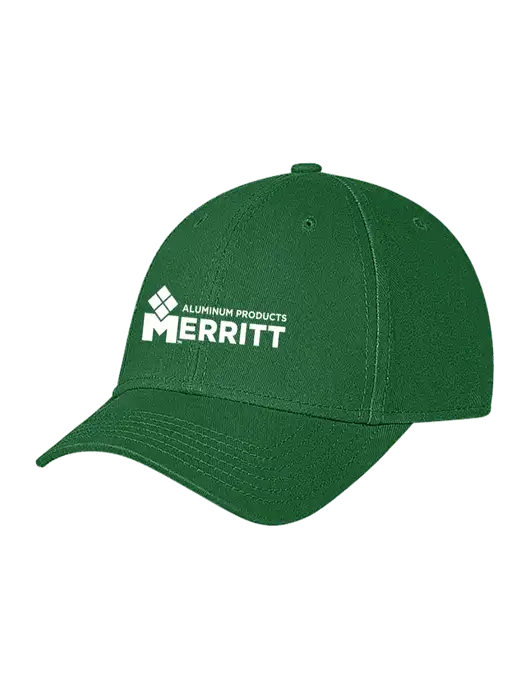 Kelly Green Structured Soft Snap Closure Hook & Loop Cap w/Merritt Products Logo