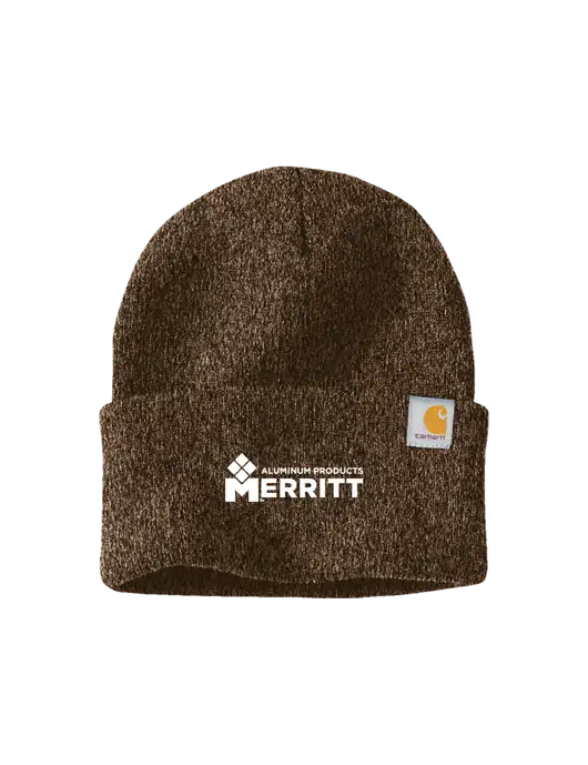 Carhartt Brown Heather Watch Cap 2.0 w/Merritt Products Logo
