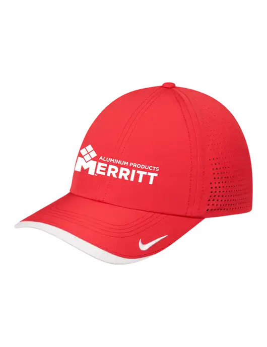 Nike Red/White Dri-FIT Perforated Performance Cap w/Merritt Products Logo