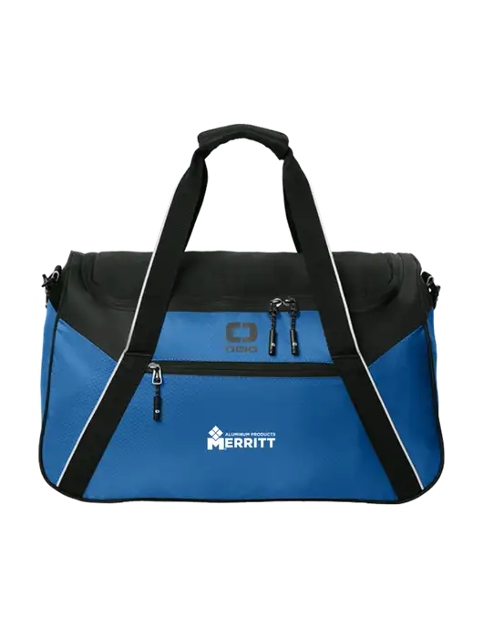 OGIO Light Navy/Black Inception Duffel w/Merritt Products Logo