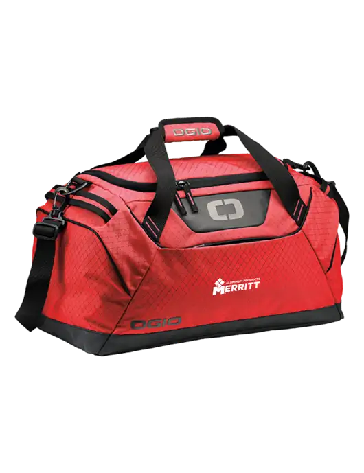 OGIO Red Catalyst Duffle
 w/Merritt Products Logo