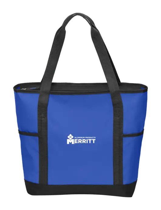 On the Go Royal/Black Tote w/Merritt Products Logo