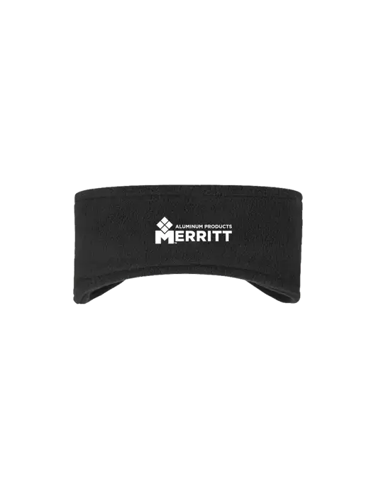 Black Stretch Fleece Headband w/Merritt Products Logo