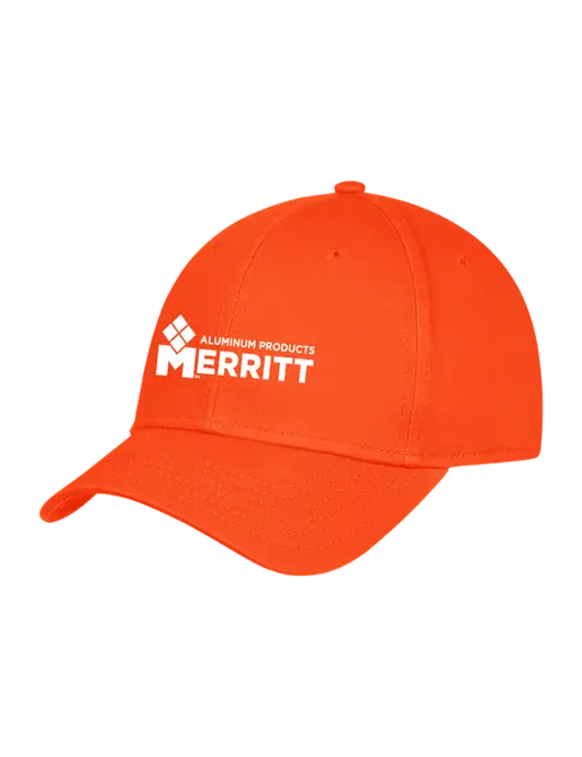 Orange Structured Cap Hook & Loop w/Merritt Products Logo
