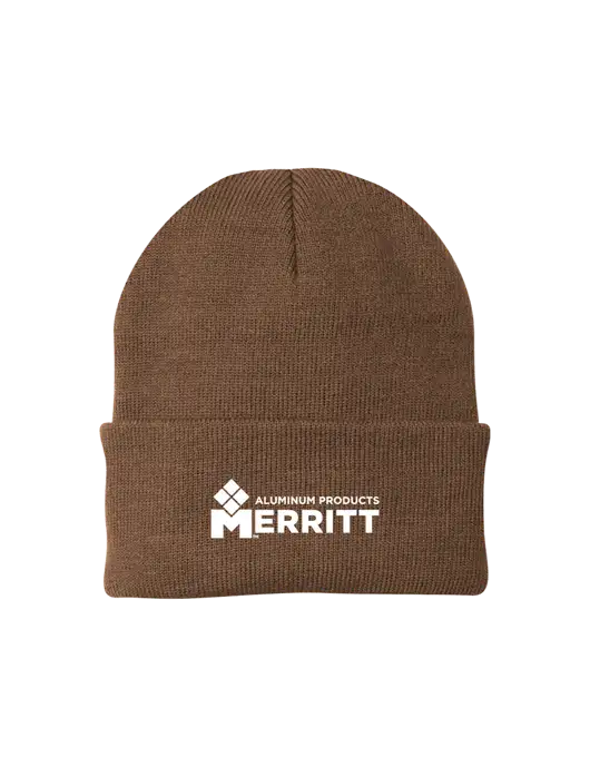 Brown Knit Cap w/Merritt Products Logo