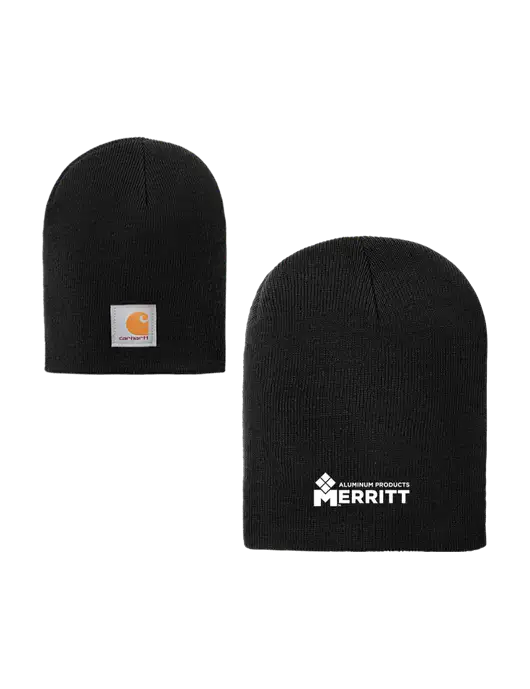 Carhartt Black Acrylic Knit Hat w/Merritt Products Logo