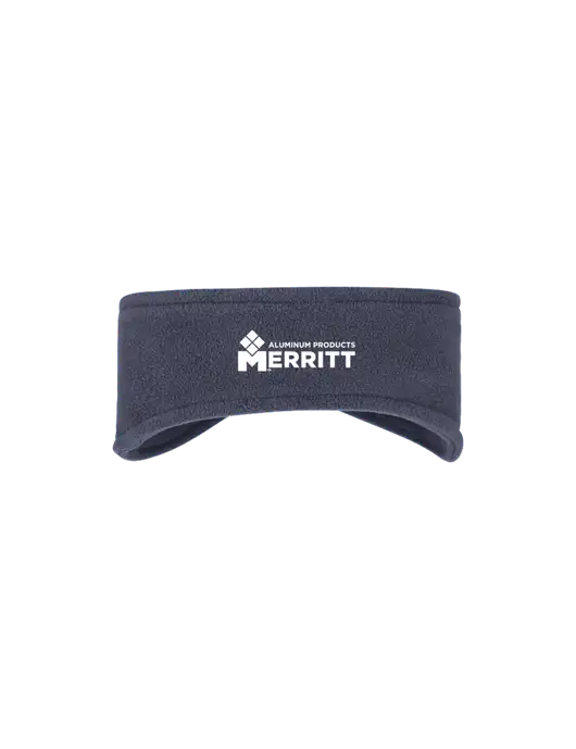 Navy Stretch Fleece Headband w/Merritt Products Logo