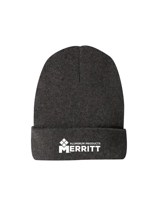 Recycled Charcoal Heather Beanie w/Merritt Products Logo