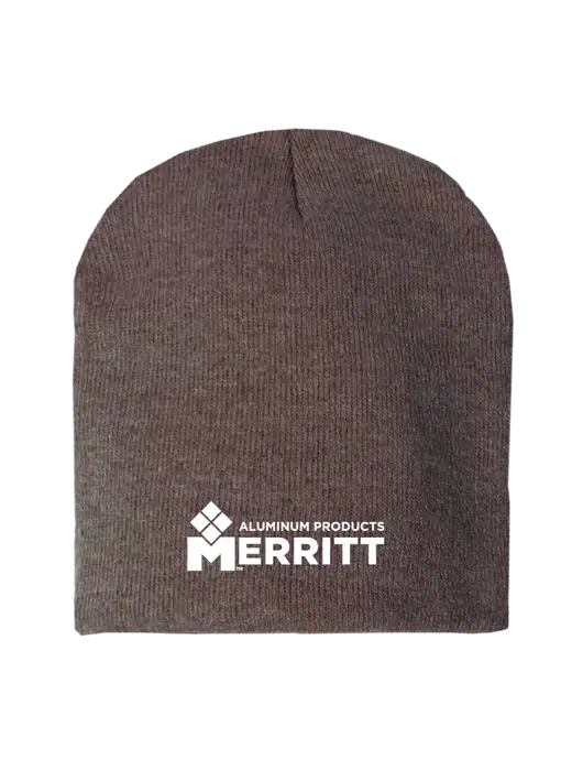 Brown Heather Element Knit Beanie  w/Merritt Products Logo