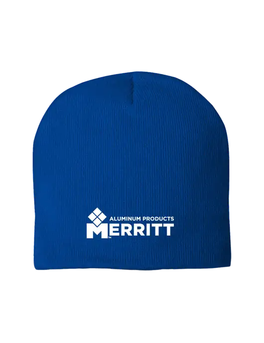 Solid Royal Element Knit Beanie w/Merritt Products Logo