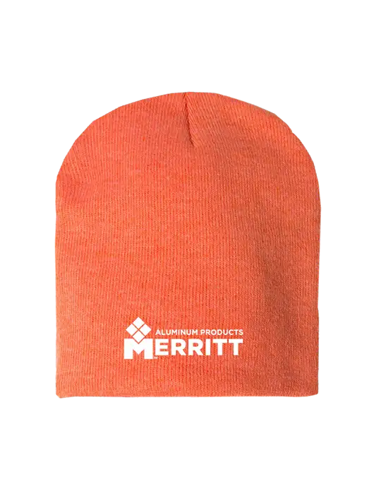 Orange Heather Element Knit Beanie w/Merritt Products Logo