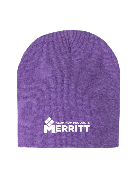 Purple Heather Element Knit Beanie w/Merritt Products Logo
