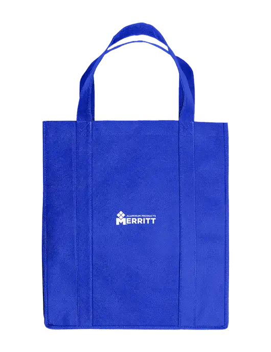 Eco Reusable Jumbo Royal Shopping Bag w/Merritt Products Logo