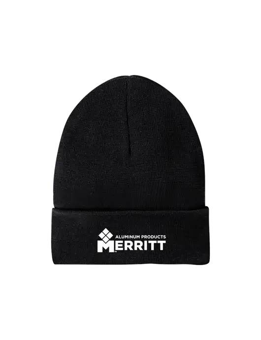 Recycled Black Beanie w/Merritt Products Logo