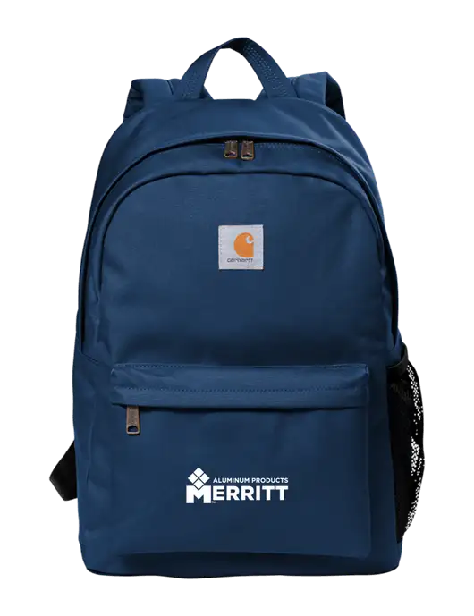 Carhartt Navy Canvas Backpack w/Merritt Products Logo