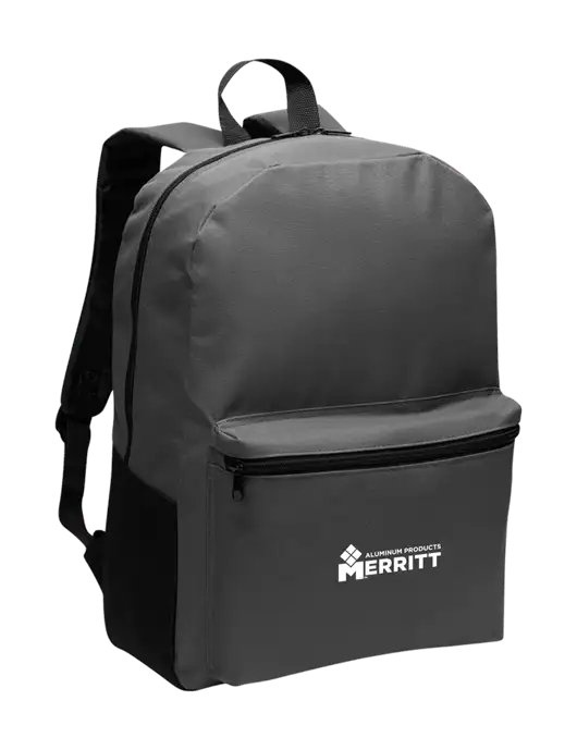 Casual Dark Charcoal Lightweight Laptop Backpack w/Merritt Products Logo