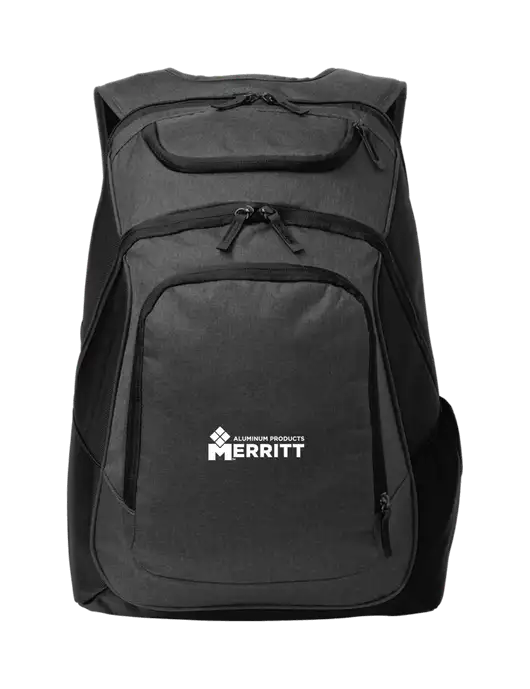 Executive Graphite Heather/Black Laptop Backpack w/Merritt Products Logo