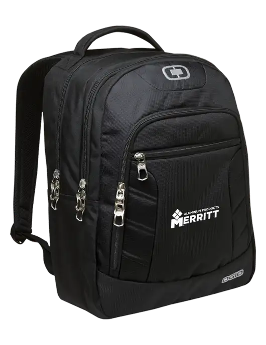 OGIO Black/Silver Colton Laptop Backpack
 w/Merritt Products Logo