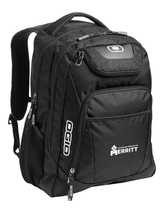 OGIO Black/Silver Excelsior Laptop Backpack w/Merritt Products Logo