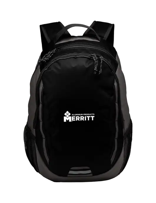 Ridge Black/Dark Charcoal Laptop Backpack w/Merritt Products Logo