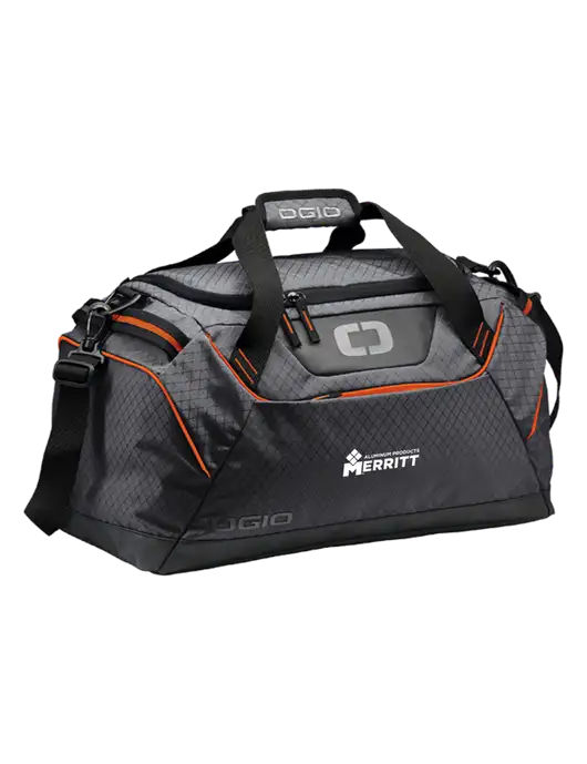 OGIO Tarmac/Orange Catalyst Duffle
 w/Merritt Products Logo